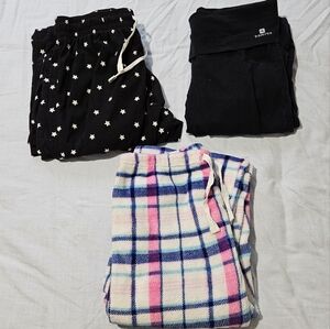 Bundle of 3 pajama bottoms medium